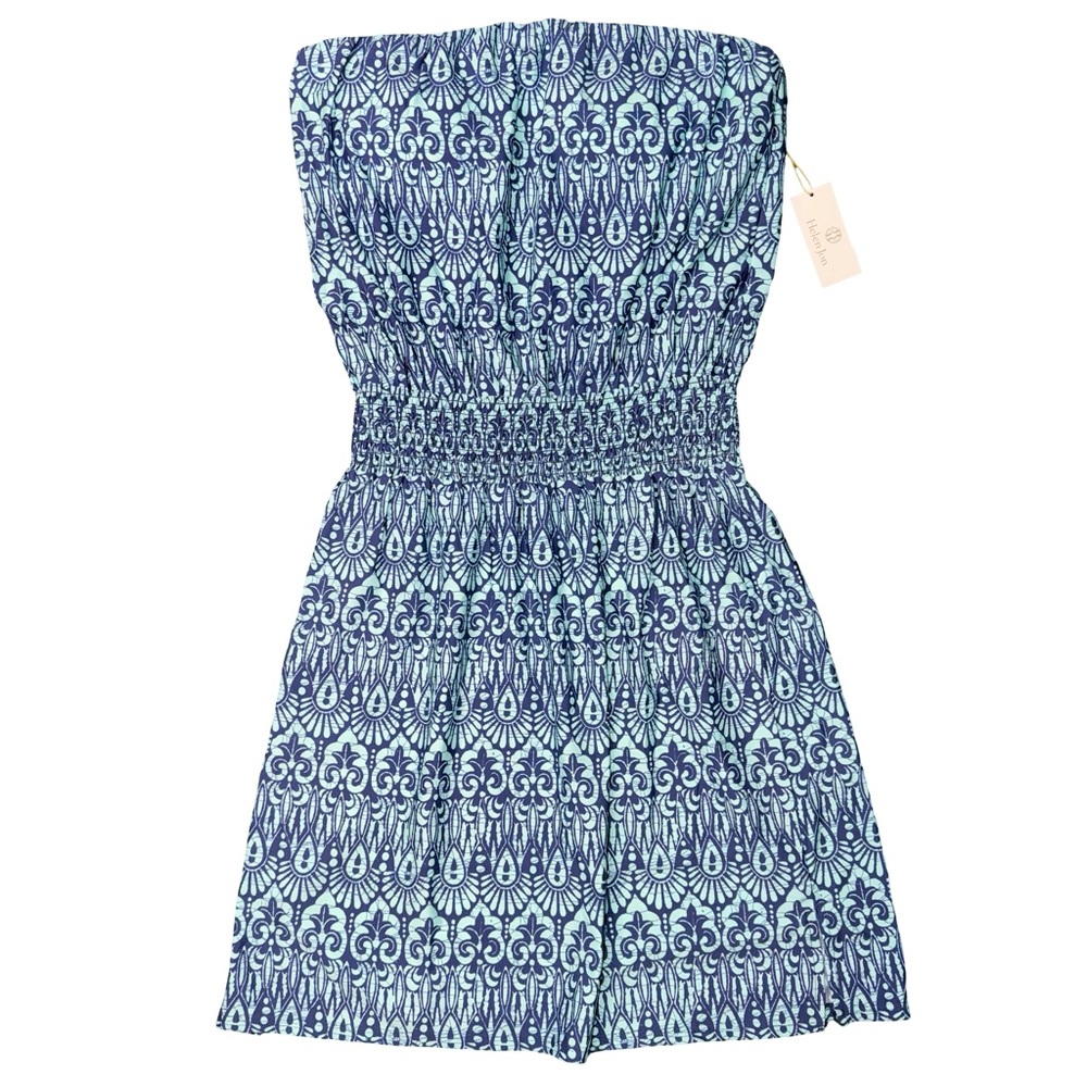 NWT Helen Jon - Short Jolie Dress | Island Batik Navy. Size‎ M